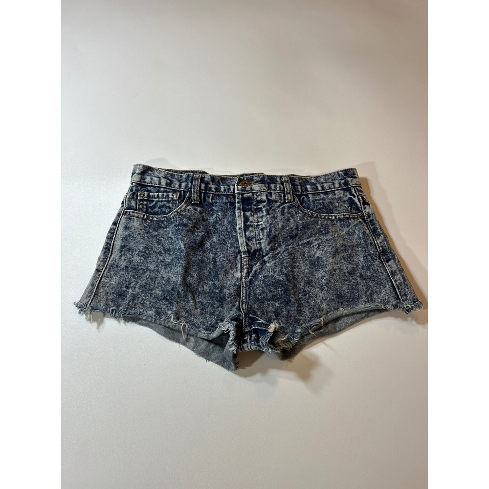 Forever 21 Denim Shorts Women's Size 31 Blue Acid Wash High Rise Cut Off